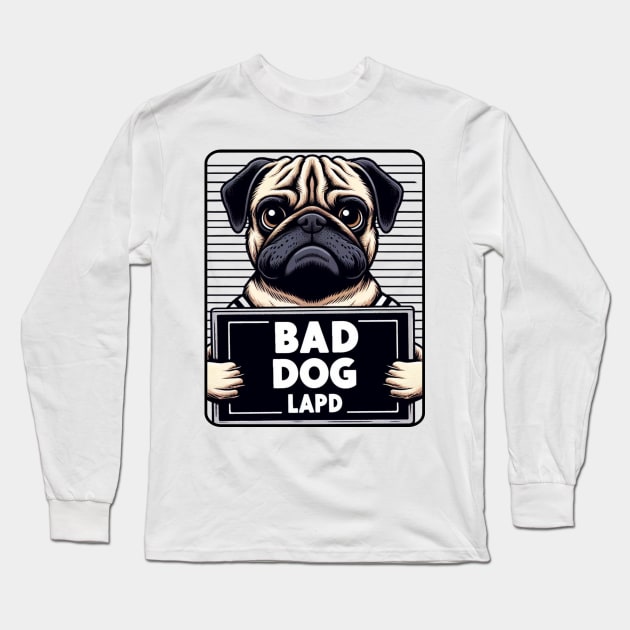 LAPD Bad Dog Jail Photo Long Sleeve T-Shirt by Shawn's Domain